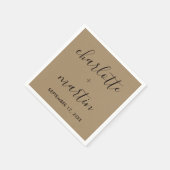 スクリプモダントクラフト婚約ウェディングシャワー スタンダードカクテルナプキン (角)