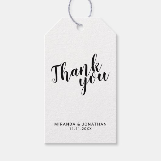 スクリプモダントクラフト紙結婚式の引き出物ありがとう ギフトタグ (正面)
