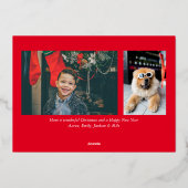 スクリプモダントクリスマスゴールドフォイルフォトホリデー 箔シーズンカード (裏面)