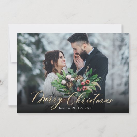 スクリプモダントクリスマスツリー2写真クリスマス シーズンカード (正面)