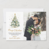 スクリプモダントクリスマスツリー2写真クリスマス シーズンカード (裏面)