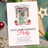 スクリプモダントクリスマスドア引っ越し祝いパーティーパーティー 招待状