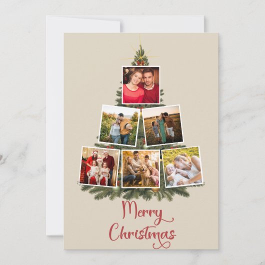 スクリプモダントクリスマスファミリー写真ホリデーカード シーズンカード (正面)