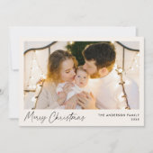 スクリプモダントクリームメリークリスマスフォト シーズンカード (正面)