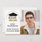 スクリプモダントグラードキャップシンプル写真卒業 案内状 (正面)