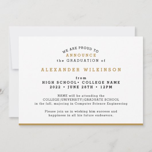 スクリプモダントグラードキャップシンプル写真卒業 案内状 (裏面)