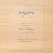 スクリプモダントコケットボーブルーブライダルシャワー アクリル招待状 (正面)