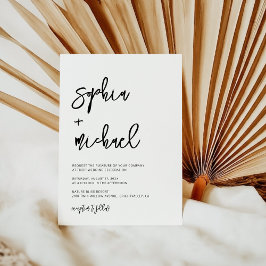 スクリプモダントコンテンポラリー白黒結婚の 招待状