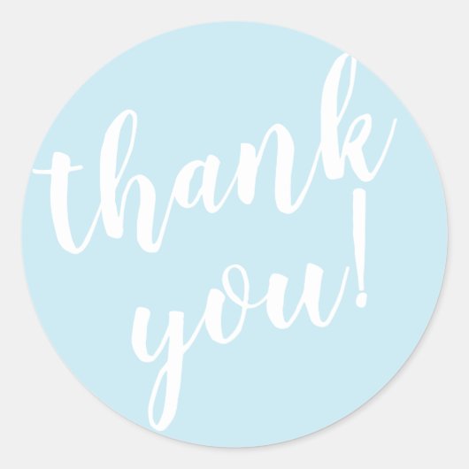 スクリプモダントサンキューシンプル赤面青 ラウンドシール (正面)