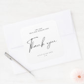 スクリプモダントサンキュー結婚式の引き出物キャンドル スクエアシール (封筒)