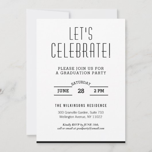 スクリプモダントシック男の写真トレンディー卒業 招待状 (裏面)