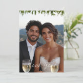 スクリプモダントシンプルの写真結婚の感謝 サンキューカード (スタンド正面)