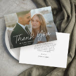 スクリプモダントシンプルの写真結婚の感謝 招待状<br><div class="desc">スクリプモダントシンプルの写真結婚のサンキューカード。[編クリック集]ボタンをクリックして、このデザインをニーズに合わせてカスタマイズする。</div>