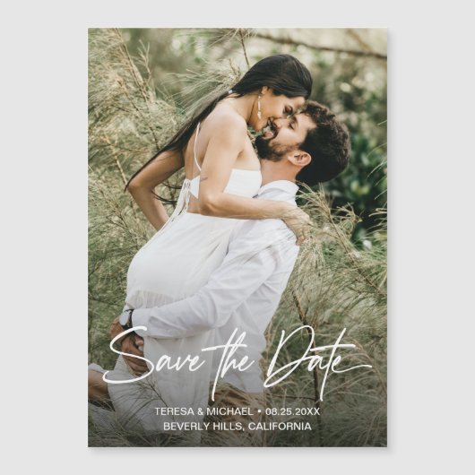 スクリプモダントシンプルウェディング日付の写真を保存 (正面)