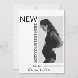 スクリプモダントシンプルタイポグラフィ写真妊娠と 招待状