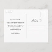 スクリプモダントシンプルフォトウェディング日付の保存 ポストカード (裏面)