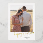 スクリプモダントシンプルフォトフォイルホリデーカード 箔シーズンカード (正面)