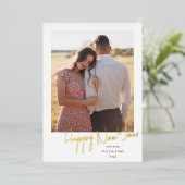 スクリプモダントシンプルフォトフォイルホリデーカード 箔シーズンカード (立ち正面)