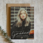 スクリプモダントシンプルフォト卒業パーティー 招待状