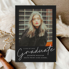 スクリプモダントシンプルフォト卒業招待状