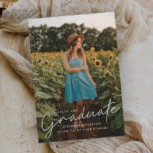 スクリプモダントシンプルフォト卒業招待状