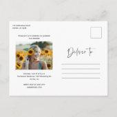 スクリプモダントシンプルフォト卒業 インビテーションポストカード (裏面)