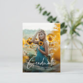 スクリプモダントシンプルフォト卒業 インビテーションポストカード (スタンド正面)