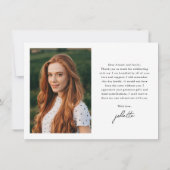 スクリプモダントシンプルフォト卒業 サンキューカード (裏面)