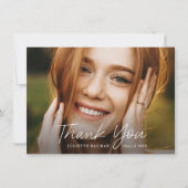 スクリプモダントシンプルフォト卒業 サンキューカード (正面)