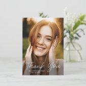 スクリプモダントシンプルフォト卒業 サンキューカード (スタンド正面)