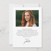 スクリプモダントシンプルフォト卒業 サンキューカード (裏面)