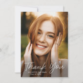 スクリプモダントシンプルフォト卒業 サンキューカード (正面)