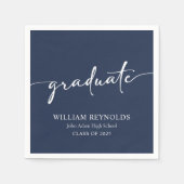 スクリプモダントシンプルフォト卒業 スタンダードカクテルナプキン (正面)