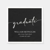 スクリプモダントシンプルフォト卒業 スタンダードカクテルナプキン (正面)