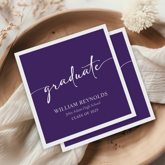 スクリプモダントシンプルフォト卒業 スタンダードカクテルナプキン