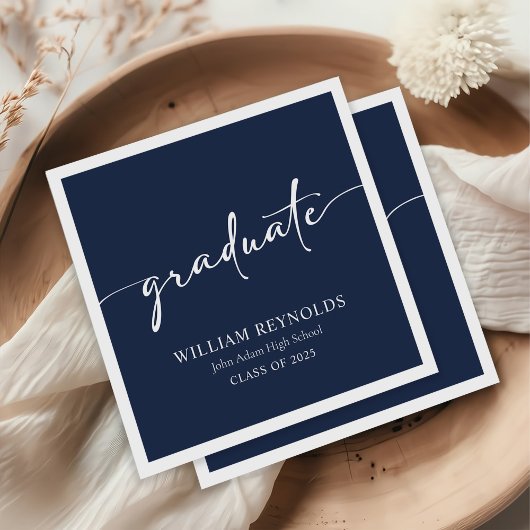 スクリプモダントシンプルフォト卒業 スタンダードカクテルナプキン