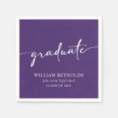 スクリプモダントシンプルフォト卒業 スタンダードカクテルナプキン (正面)