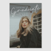 スクリプモダントシンプルフォト卒業 マグネット招待状 (正面)