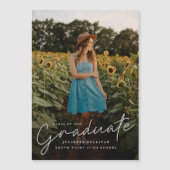 スクリプモダントシンプルフォト卒業 マグネット招待状 (正面)