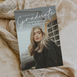 スクリプモダントシンプルフォト卒業 マグネット招待状