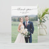 スクリプモダントシンプルフォト結婚のサンキューカード サンキューカード (スタンド正面)