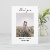 スクリプモダントシンプルフォト結婚のサンキューカード 招待状 (スタンド正面)