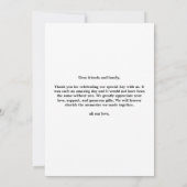 スクリプモダントシンプルフォト結婚のサンキューカード 招待状 (裏面)