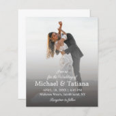 スクリプモダントシンプルフォト結婚式招待状 (正面/裏面)