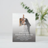 スクリプモダントシンプルフォト結婚式招待状 (スタンド正面)