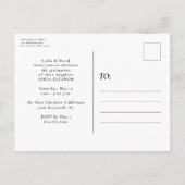 スクリプモダントシンプル写真の卒業 インビテーションポストカード (裏面)