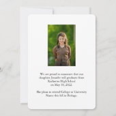 スクリプモダントシンプル写真の卒業 案内状 (裏面)