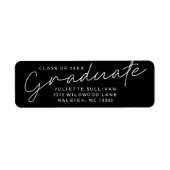 スクリプモダントシンプル卒業差出人住所 ラベル (正面)