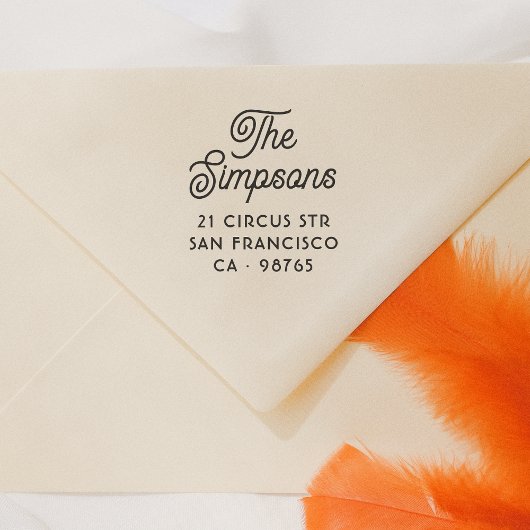 スクリプモダントシンプル差出人住所ファミリ名 ラバースタンプ