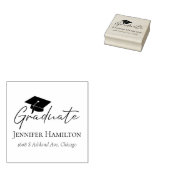 スクリプモダントシンプル差出人住所卒業キャップ ラバースタンプ (押印)